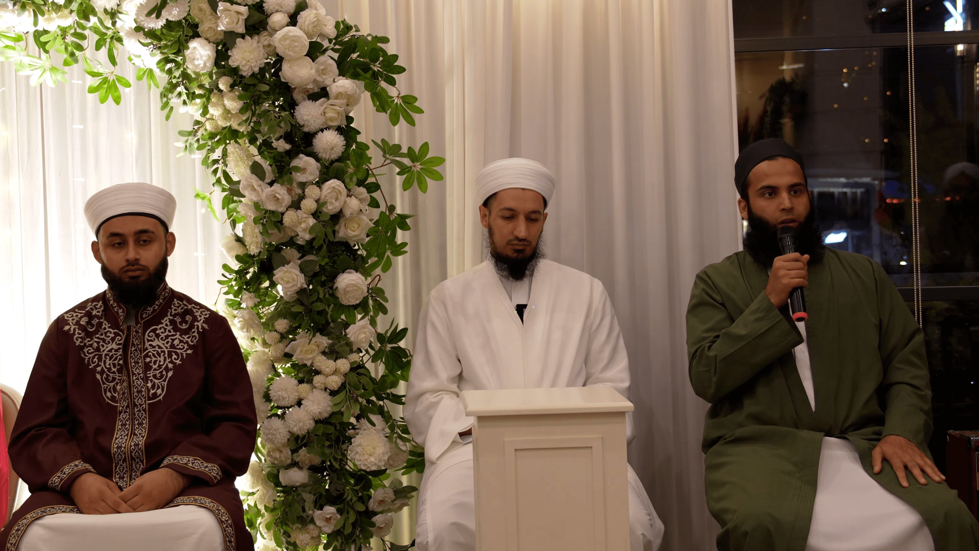 A nikah ceremony being conducted by Al-Sharaf scholars