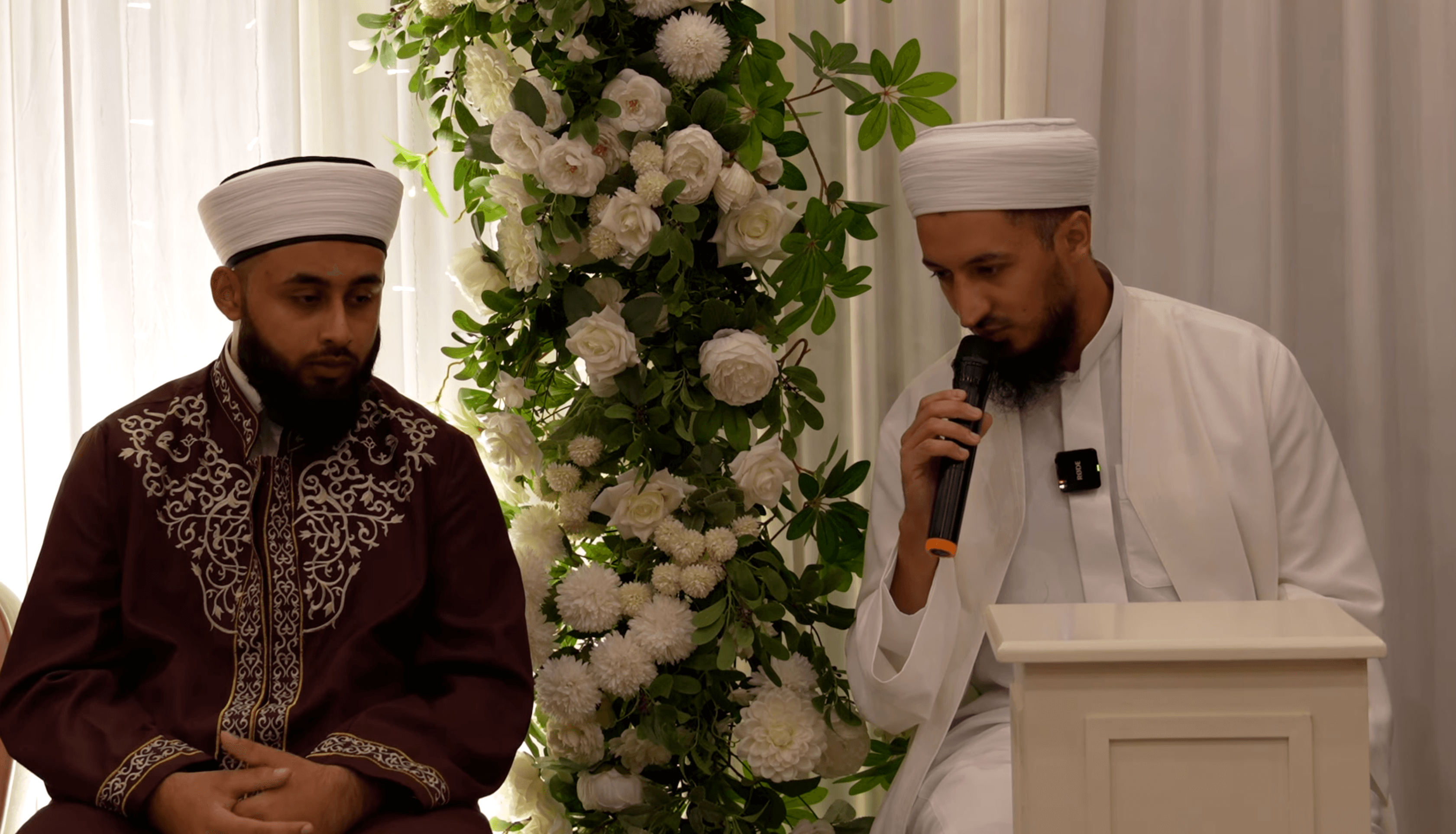 Scholars of Al-Sharaf seated during a nikah ceremony